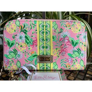 Lilly Pulitzer Pink and Green Floral Travel Bag